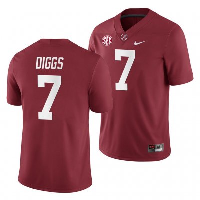 Men's Alabama Crimson Tide #7 Trevon Diggs Crimson 2019 NCAA Home Game College Football Jersey 2403TFIW4